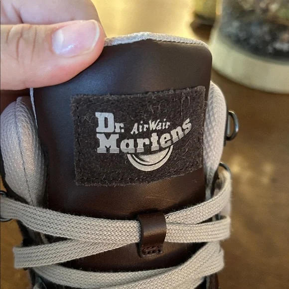 Dr. Martens Dark Brown and Cream Lace-Up Boots - Picture 3 of 6